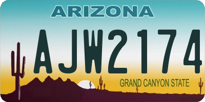 AZ license plate AJW2174