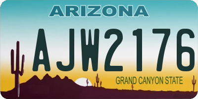 AZ license plate AJW2176