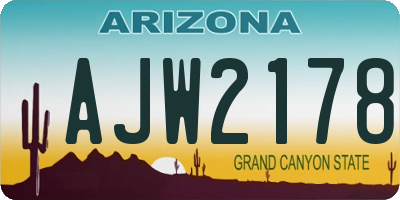 AZ license plate AJW2178