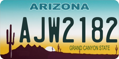 AZ license plate AJW2182