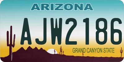 AZ license plate AJW2186
