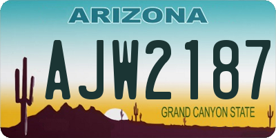 AZ license plate AJW2187