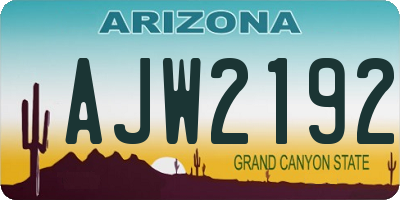 AZ license plate AJW2192