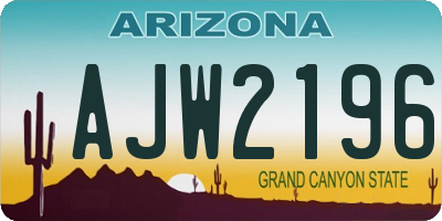 AZ license plate AJW2196