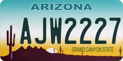 AZ license plate AJW2227