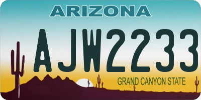 AZ license plate AJW2233