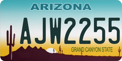 AZ license plate AJW2255