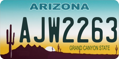 AZ license plate AJW2263