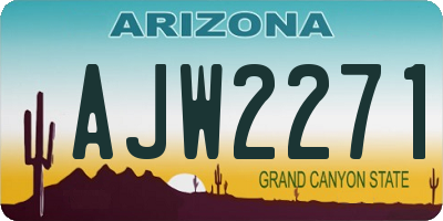 AZ license plate AJW2271