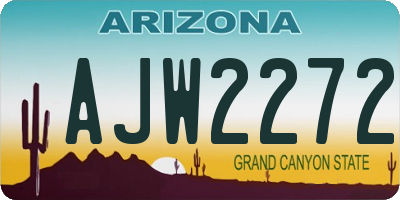 AZ license plate AJW2272
