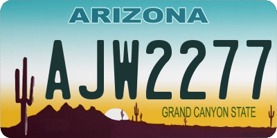 AZ license plate AJW2277