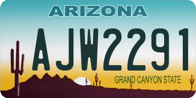 AZ license plate AJW2291