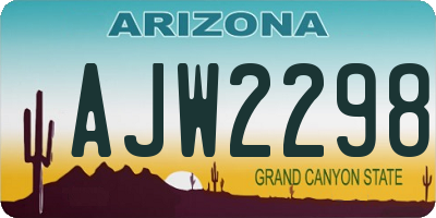 AZ license plate AJW2298
