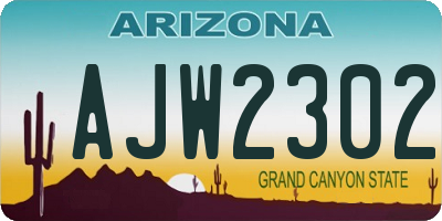 AZ license plate AJW2302