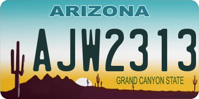 AZ license plate AJW2313