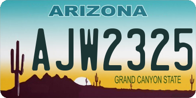 AZ license plate AJW2325