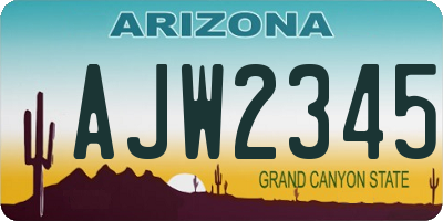 AZ license plate AJW2345