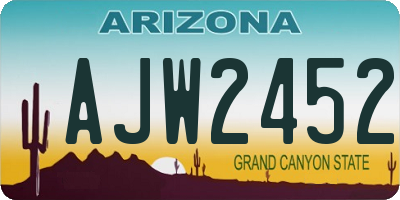 AZ license plate AJW2452