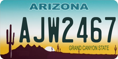 AZ license plate AJW2467