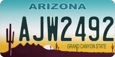 AZ license plate AJW2492