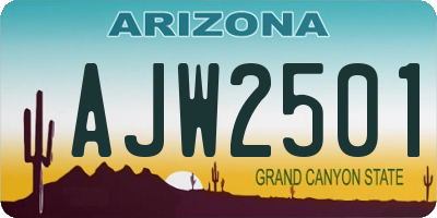 AZ license plate AJW2501