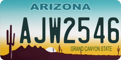 AZ license plate AJW2546
