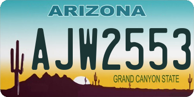 AZ license plate AJW2553