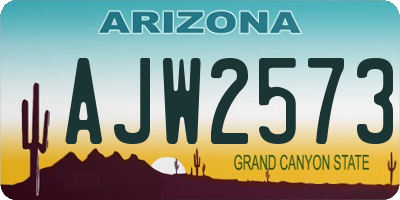 AZ license plate AJW2573