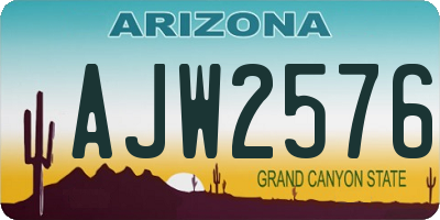 AZ license plate AJW2576