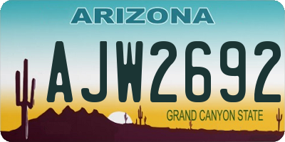 AZ license plate AJW2692