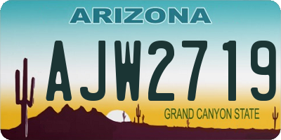 AZ license plate AJW2719