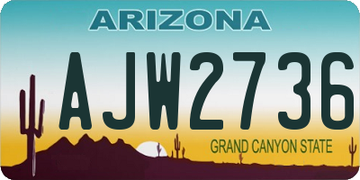 AZ license plate AJW2736