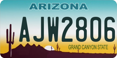 AZ license plate AJW2806
