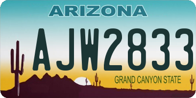 AZ license plate AJW2833