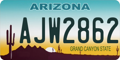 AZ license plate AJW2862