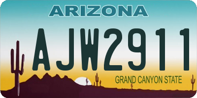 AZ license plate AJW2911
