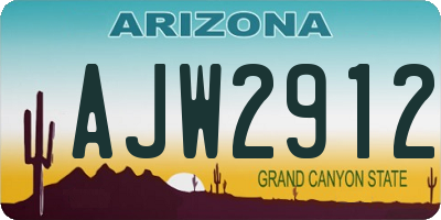AZ license plate AJW2912