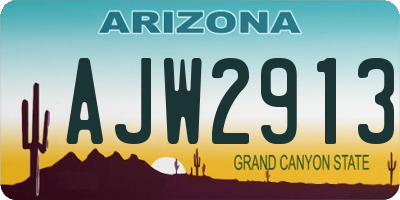 AZ license plate AJW2913