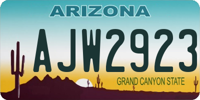 AZ license plate AJW2923