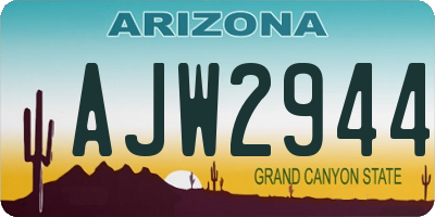 AZ license plate AJW2944