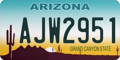 AZ license plate AJW2951