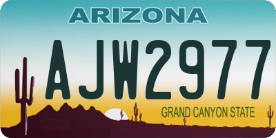 AZ license plate AJW2977