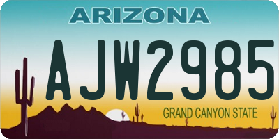 AZ license plate AJW2985