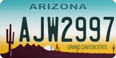 AZ license plate AJW2997