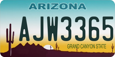 AZ license plate AJW3365