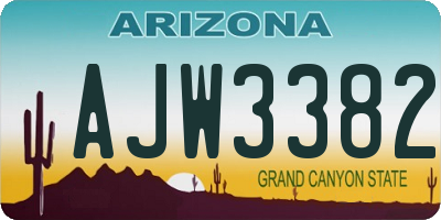 AZ license plate AJW3382