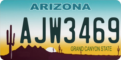 AZ license plate AJW3469