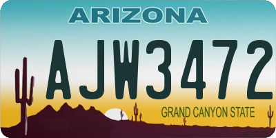 AZ license plate AJW3472