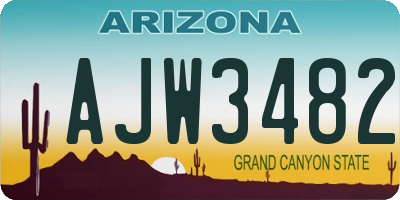 AZ license plate AJW3482