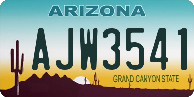 AZ license plate AJW3541